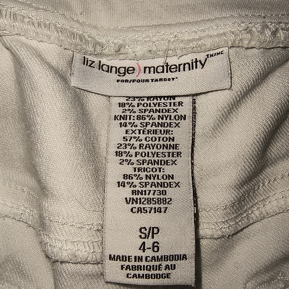 Women's Cute Comfy Fun Plain White Maternity Shorts-Size Small- Folded up Legs - Picture 4 of 7